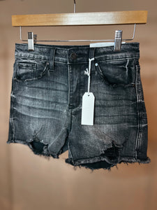 Denim Black Distressed Short