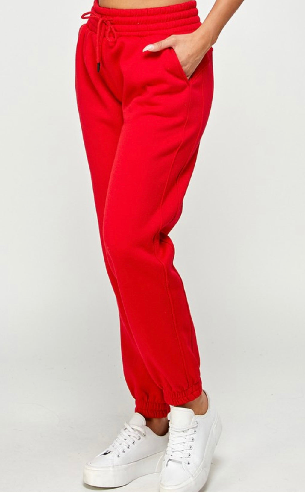 Red Soft Thermal Jogger Sweatpants