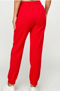 Red Soft Thermal Jogger Sweatpants