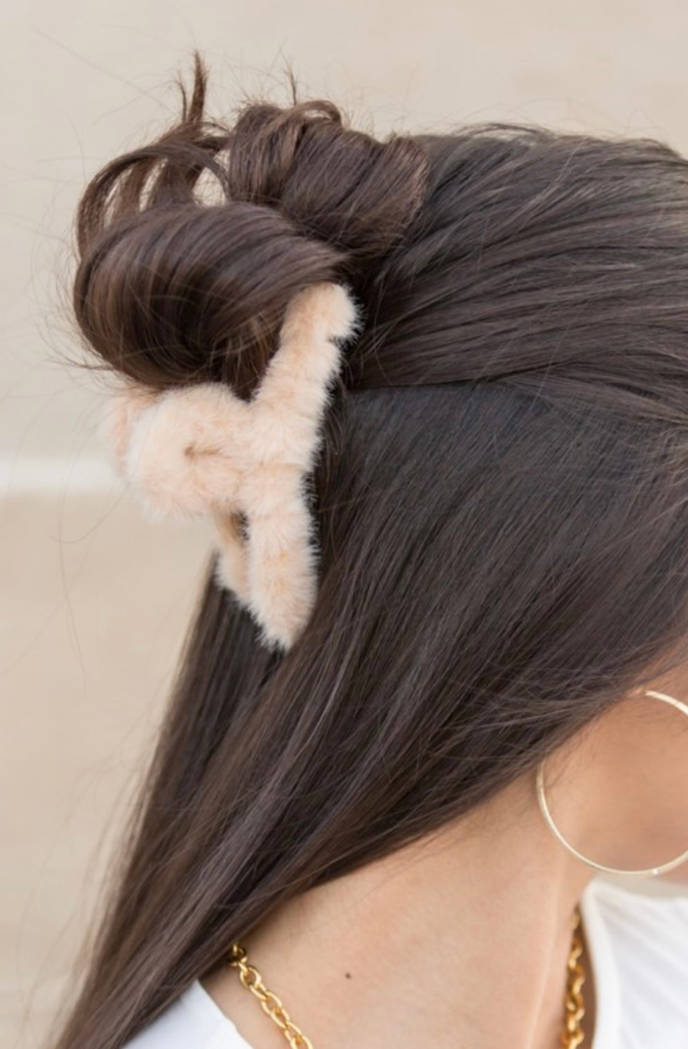 Fuzzy Hair Claw Clip